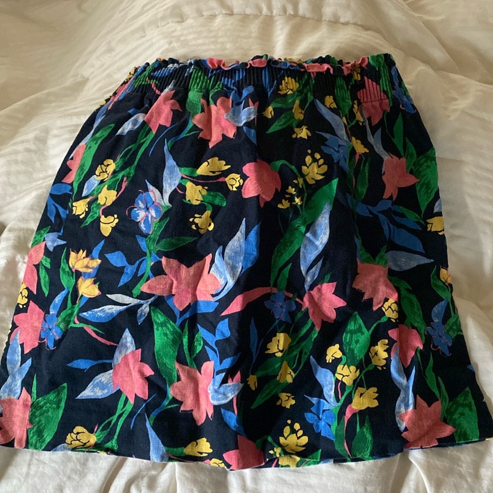 JCREW FACTORY Tropical Pattern Paper Bag Skirt